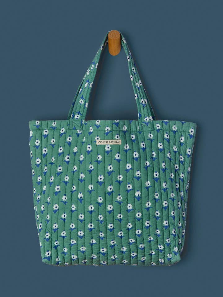 Groene Ditsy Bloemen Alledaagse Tas voor wholesale door Ophelia & Indigo