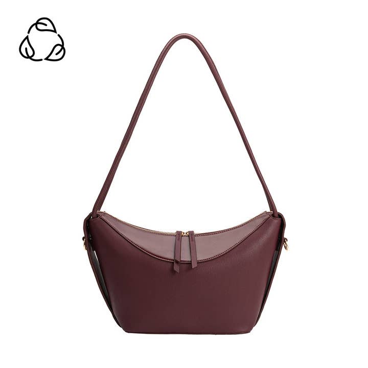 Wesley Plum Recycled Vegan Leather Shoulder Bag for wholesale by Melie Bianco