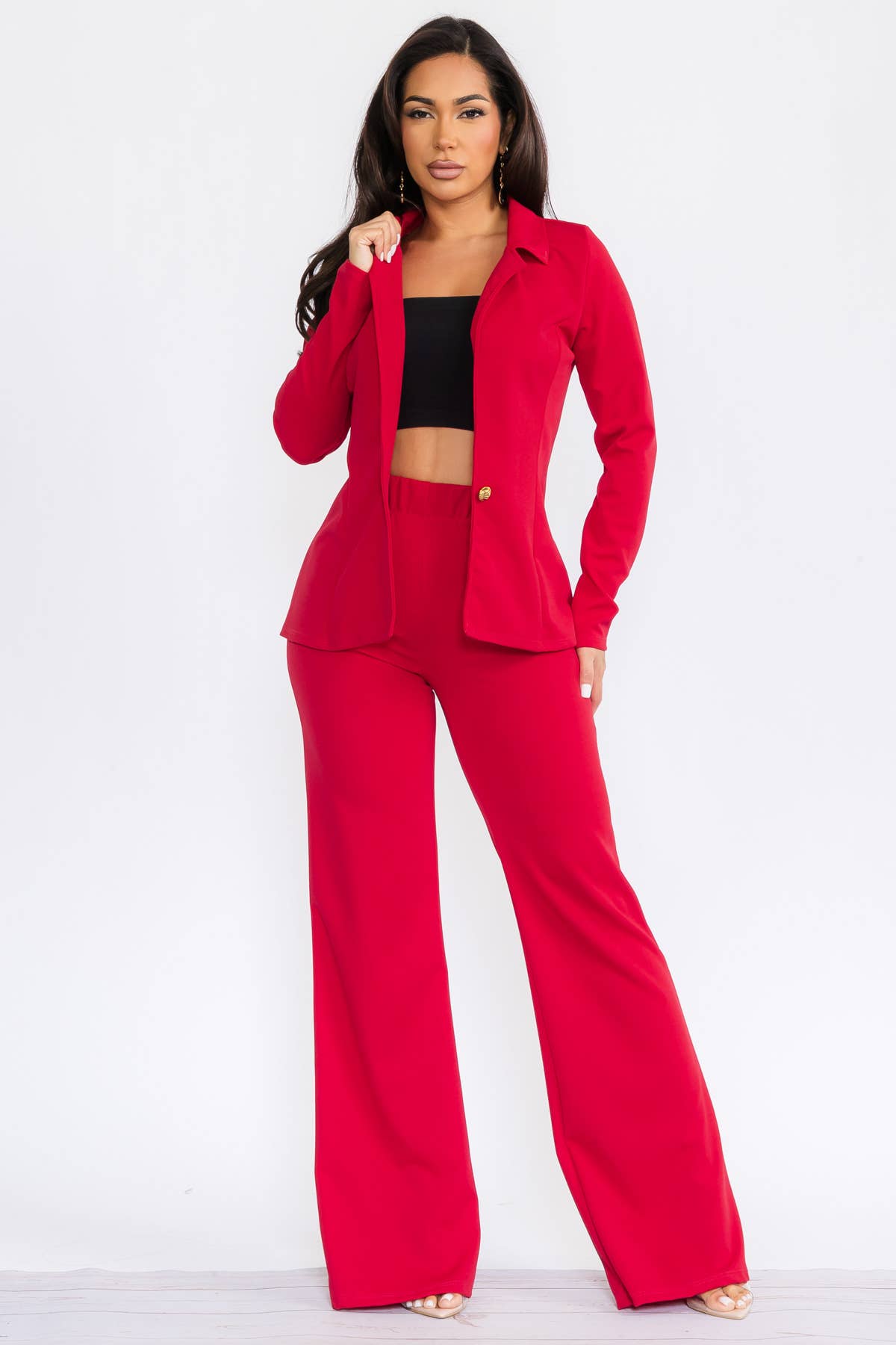 H&H Fashion Inc. - Wholesale Top & Pant Set (NOT Loungewear) - Women's - HH741X-S - 2PC SOLID PANT AND BLAZER SET 3