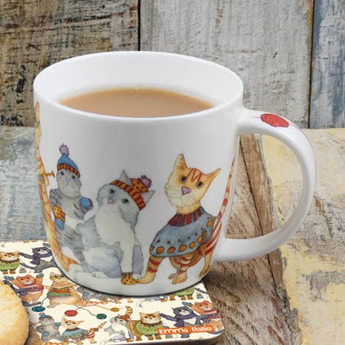 Emma Ball Ltd - Vente Tasse à café - Tasse en porcelaine Kittens In Mittens avec boîte cadeau0