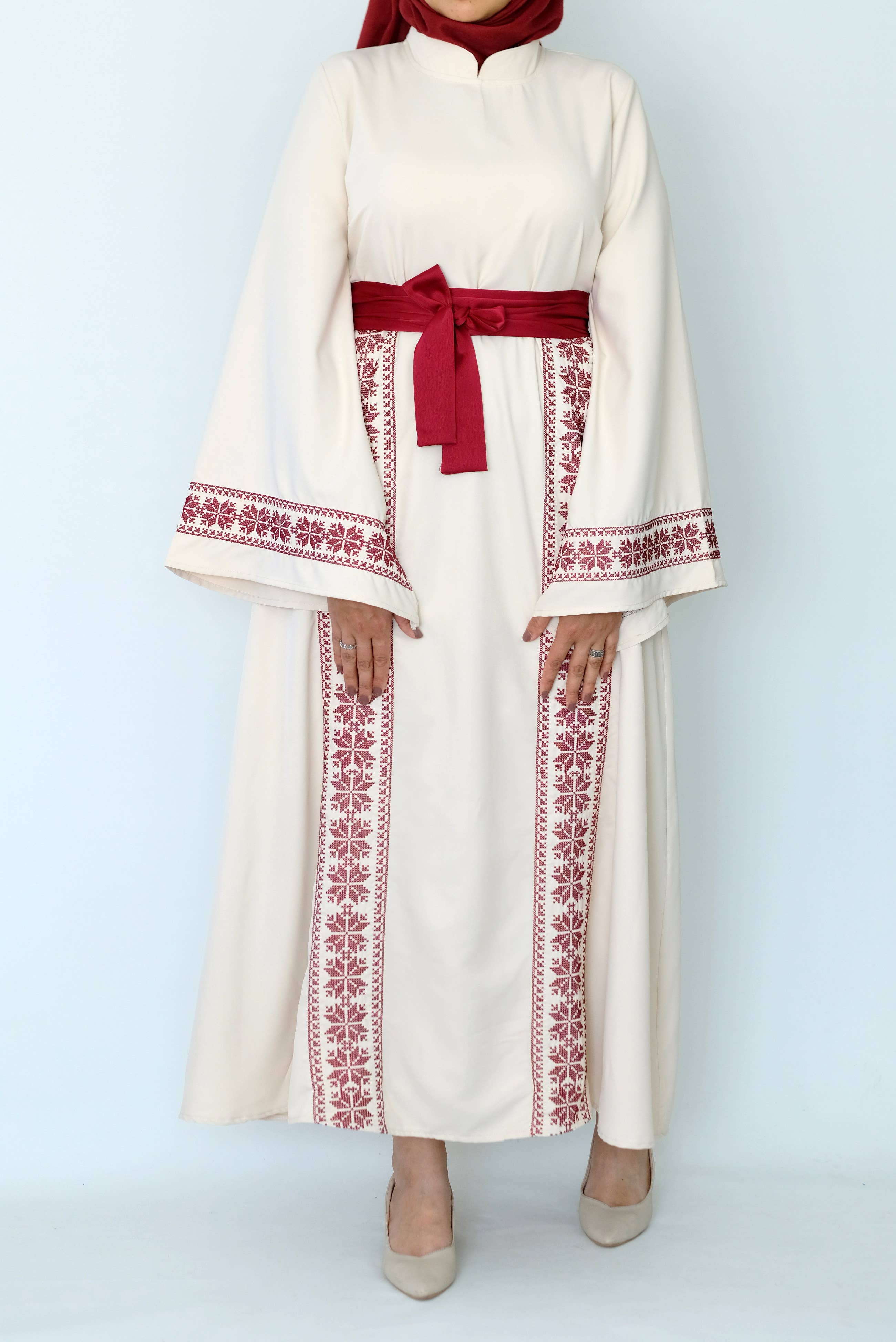 SAIS Fashion - Wholesale Dress - Women's - Palestinian Thob (Embroidered Dress) in Black and Off White7