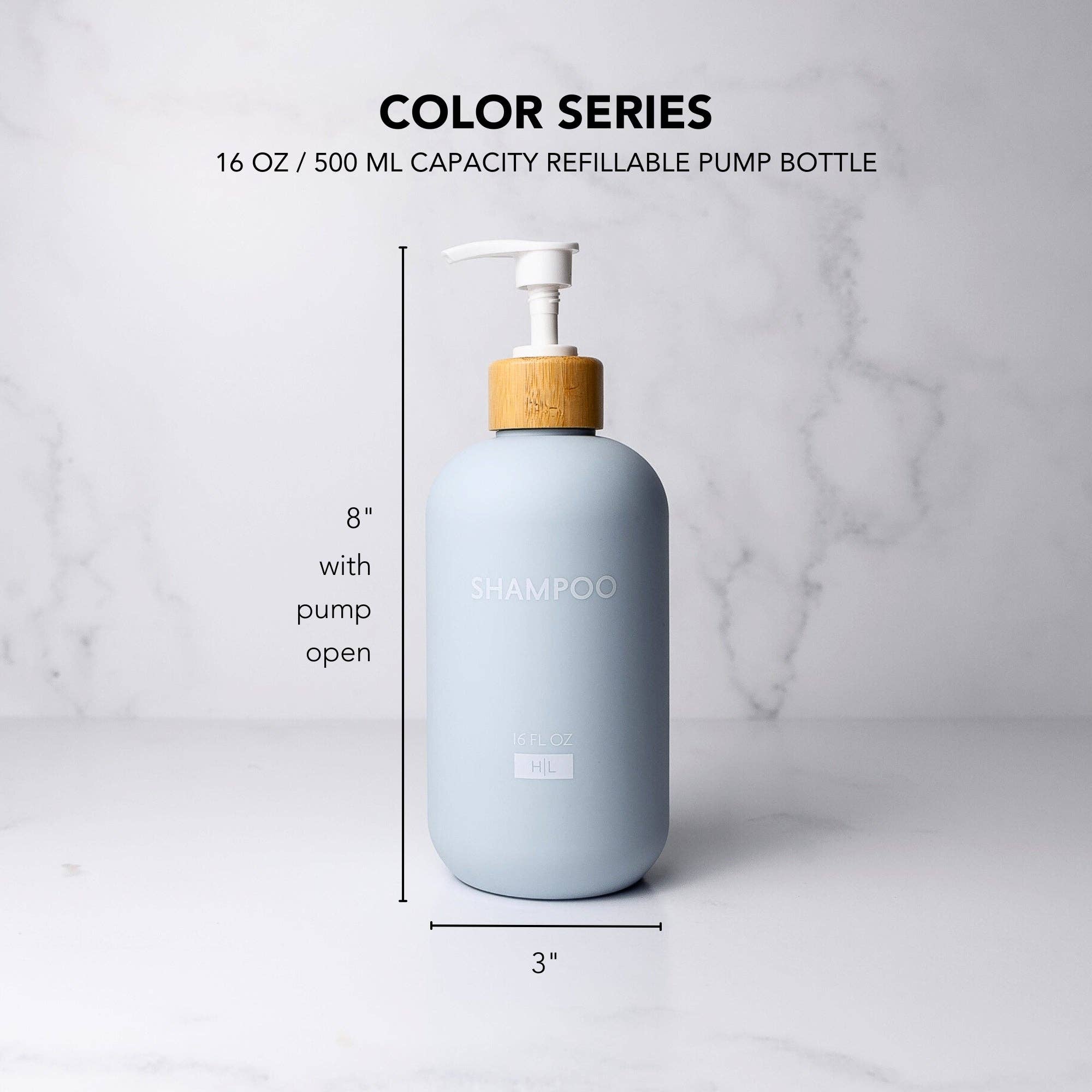 Joie Designs Co. | Refillable Bottles - Wholesale Soap Dispenser - Color Series Shower Dispenser Set of 3 - Waimea Collection, Sky Blue6