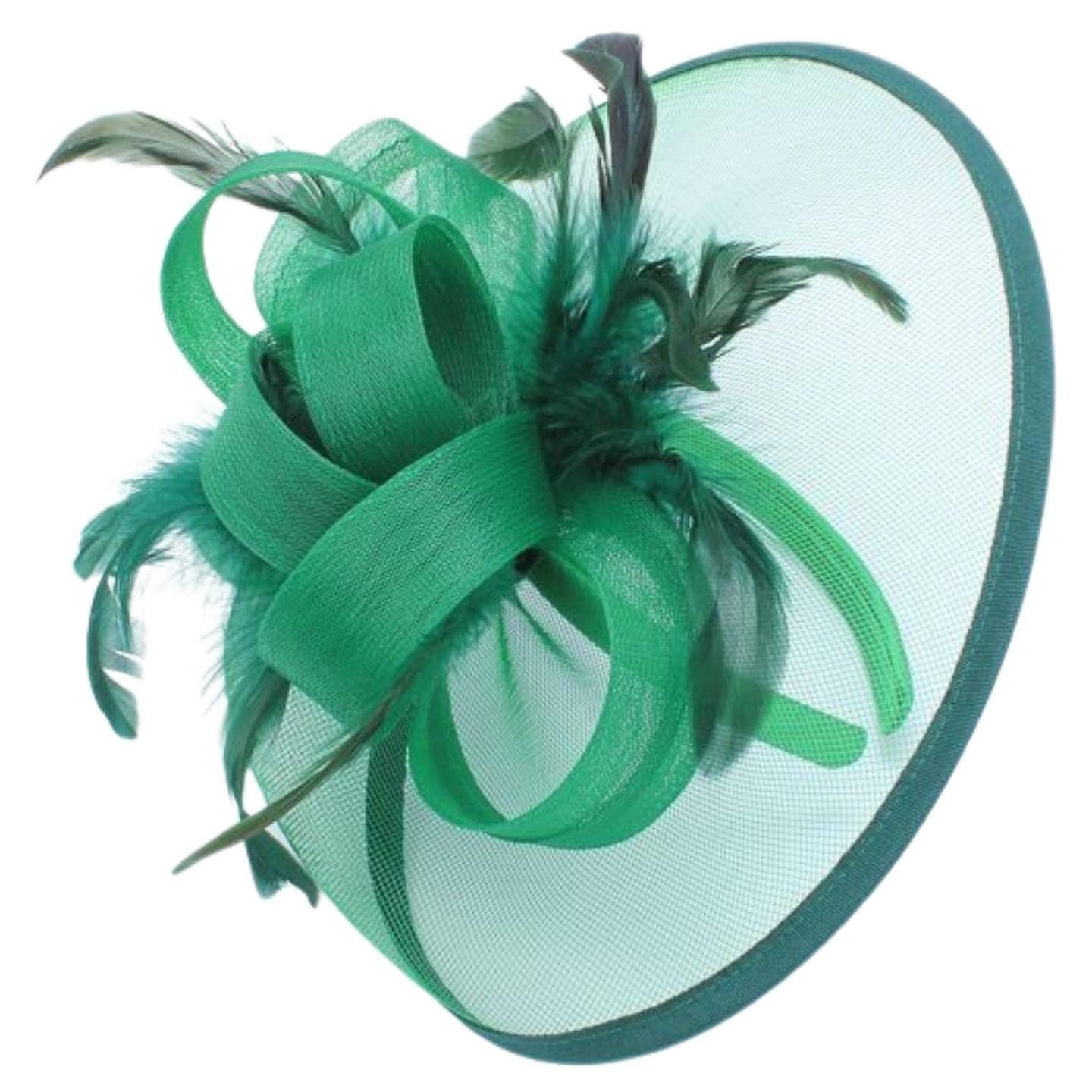 Topkids Accessories - Wholesale Fascinator Hat - Women's - Large Fascinator Headband Hair Band Feather Fascinator Hats Looped Net Wedding Hats Bridal Hats Cocktail Hats Royal Ascot Hats On Aliceband for Women, Ladies, Girls1