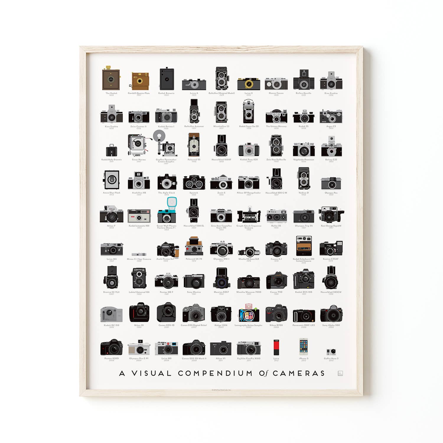Pop Chart - Wholesale Art Print - A Visual Compendium of Cameras | 16" x 20" Art Print3