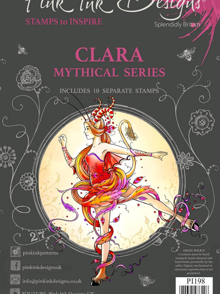 Juego de sellos transparentes Clara de 6 x 8 pulgadas de Pink Ink Designs para venta al por mayor de Ecstasy Crafts Distributing