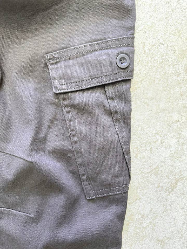 Charcoal Boy's Pull-On Twill Cargo Jogger Pants (Charcoal) for wholesale on Faire2