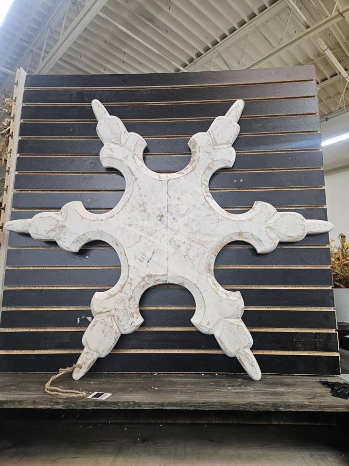 Wholesale Home Decor - Wholesale Christmas Decoration - White Washed 3D Wooden Snowflake 48in X 48in- Pallet Order5