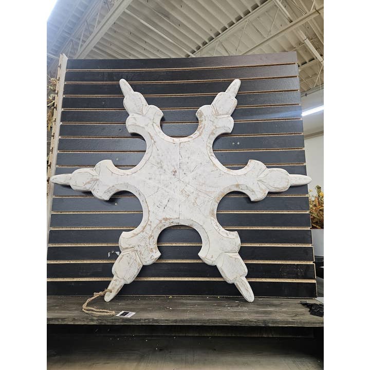 Wholesale Home Decor - Wholesale Christmas Decoration - White Washed 3D Wooden Snowflake 48in X 48in- Pallet Order5