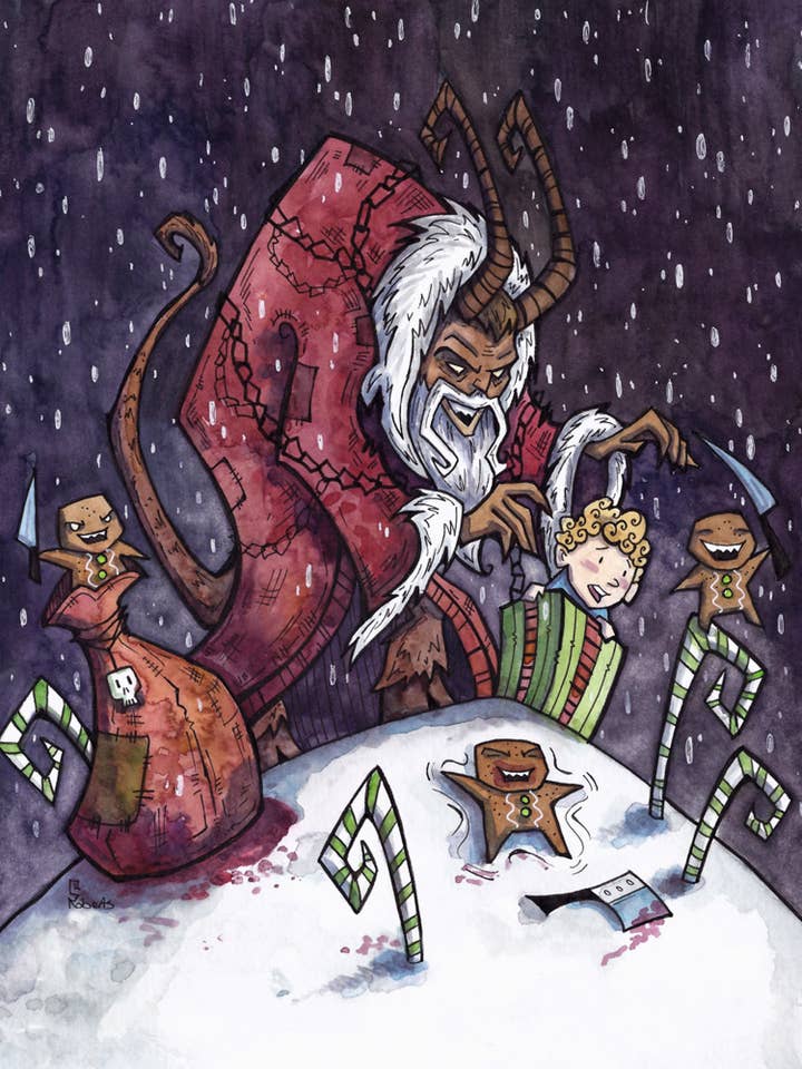 Postcard - Krampus for wholesale by Corinne Roberts Illustration