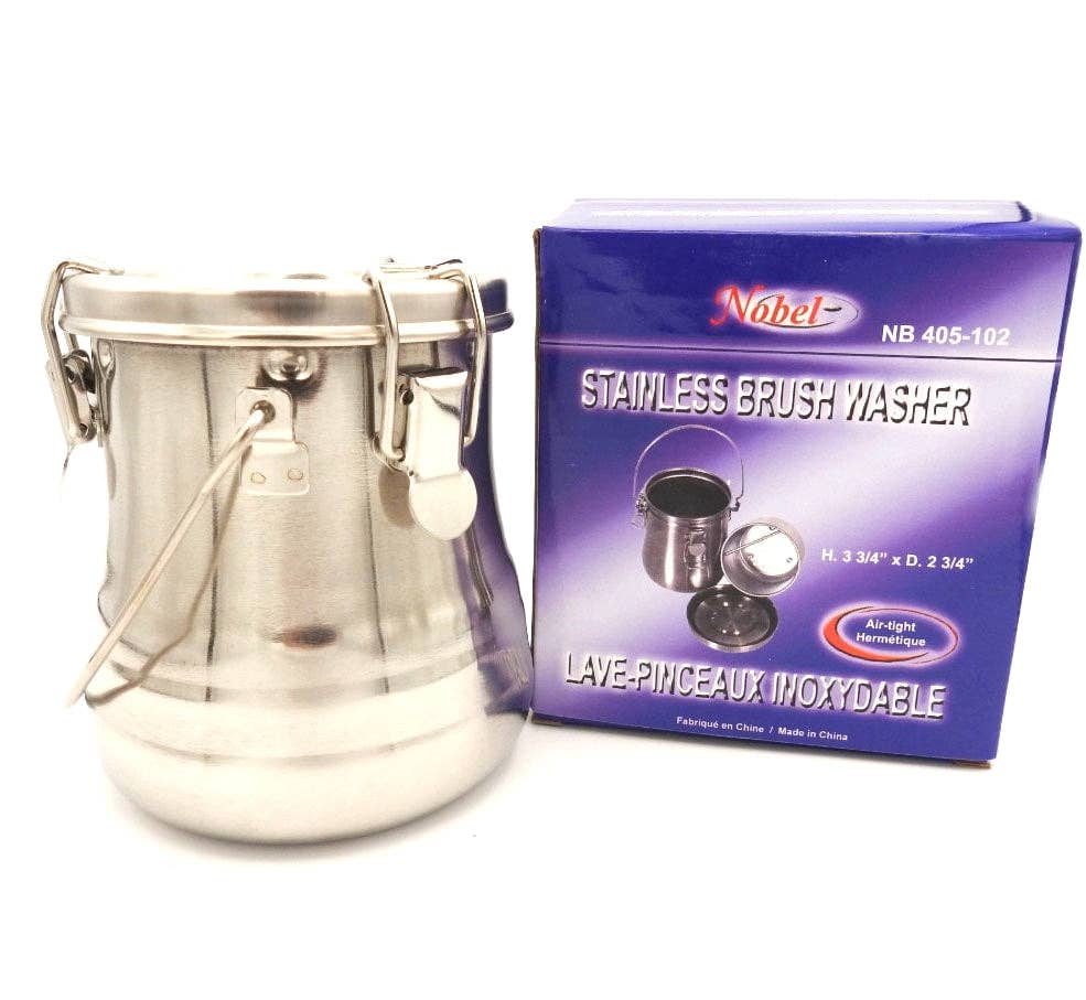 Nobel Arts - Wholesale Craft Tool - Stainless Brush Washer with Air-Tight Lid and Screen1