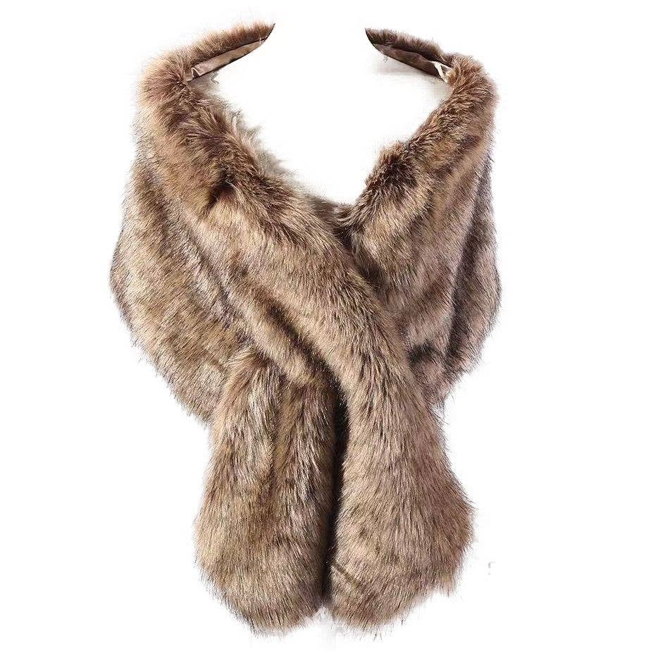 Diacly - Wholesale Fur/Faux Fur Coat - Women's - Over Size Faux Felt Fur Insert Shawl Wrap7