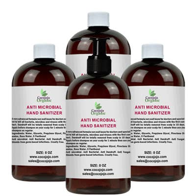 Coco jojo - Wholesale Hand sanitiser - Anti Microbial Hand Sanitizer with Pump, 4x8 oz Bottles