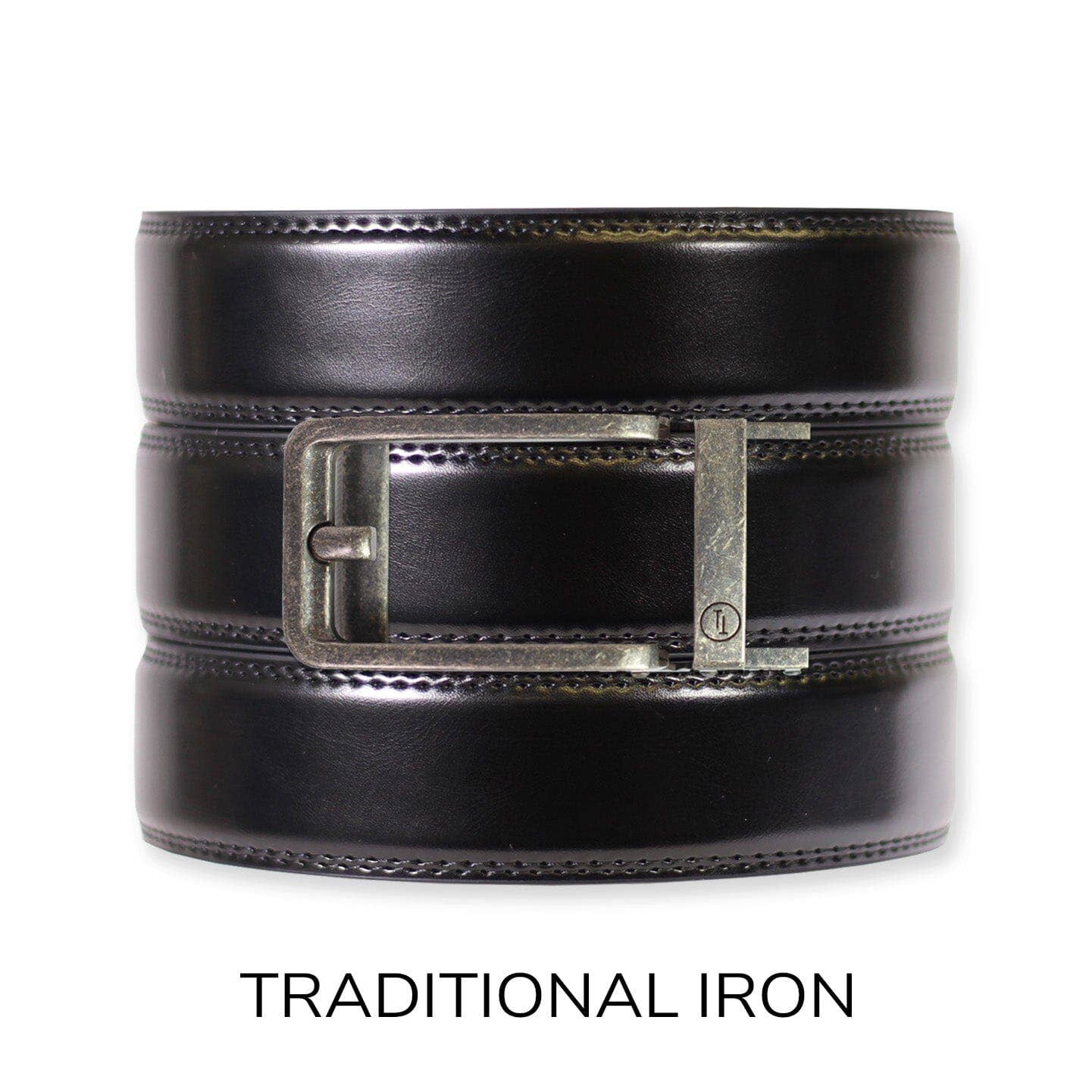 Tough Apparel – Engroshandel Bælte - Herre – Glans Sort Læder Ratchet Bælte & Spænde Sæt22