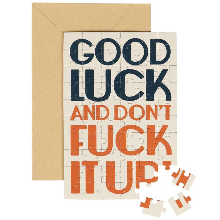 Questionables - Wholesale Everyday Greeting Card - Good Luck Puzzle Card