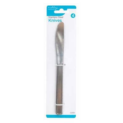 Rinkit Ltd – wholesale Kitchen/utility knife – Stainless Steel Dinner Knives - Pack of 4 - By Ashley