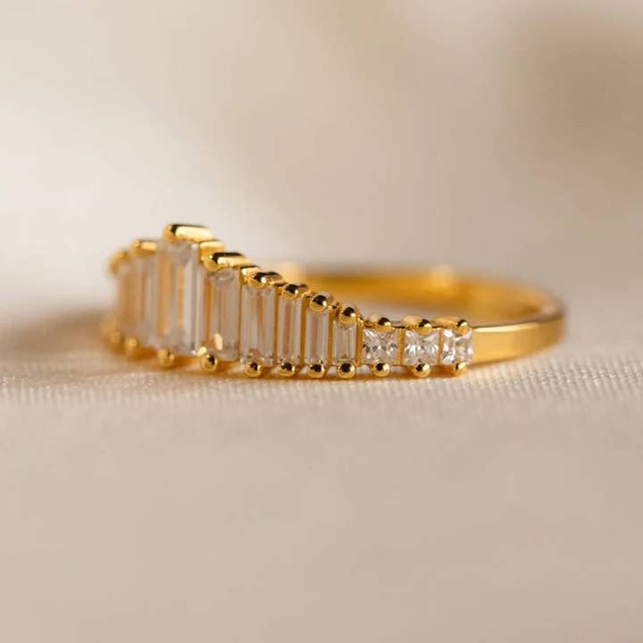 LanLivia - Wholesale Multi-Stone Ring - Transition Eternity Rings with Emerald-cut Stones