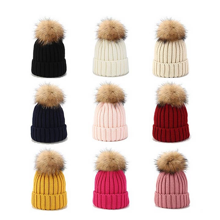 ACCITY - Wholesale Beanie - Women's - OUTDOOR WARM WOOL BALL KNITTED HAT_CWAH15771