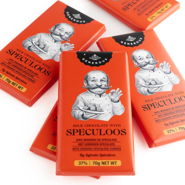 Generous - Wholesale Chocolate - Milk chocolate with speculoos chips - 70g2