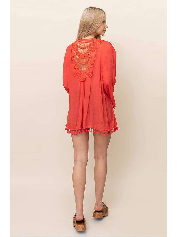 Hana – wholesale Cardigan – Women’s – Solid Cardigan With Tassels