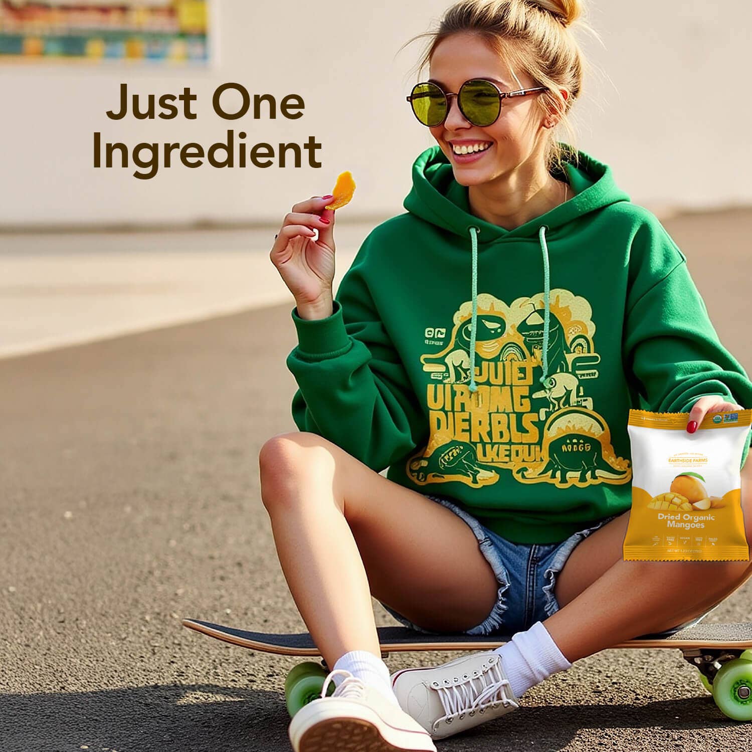 Earthside Farms - Wholesale Dried/Dehydrated Fruit - Dried Organic Mangoes, Dried Fruit 1.23 oz3