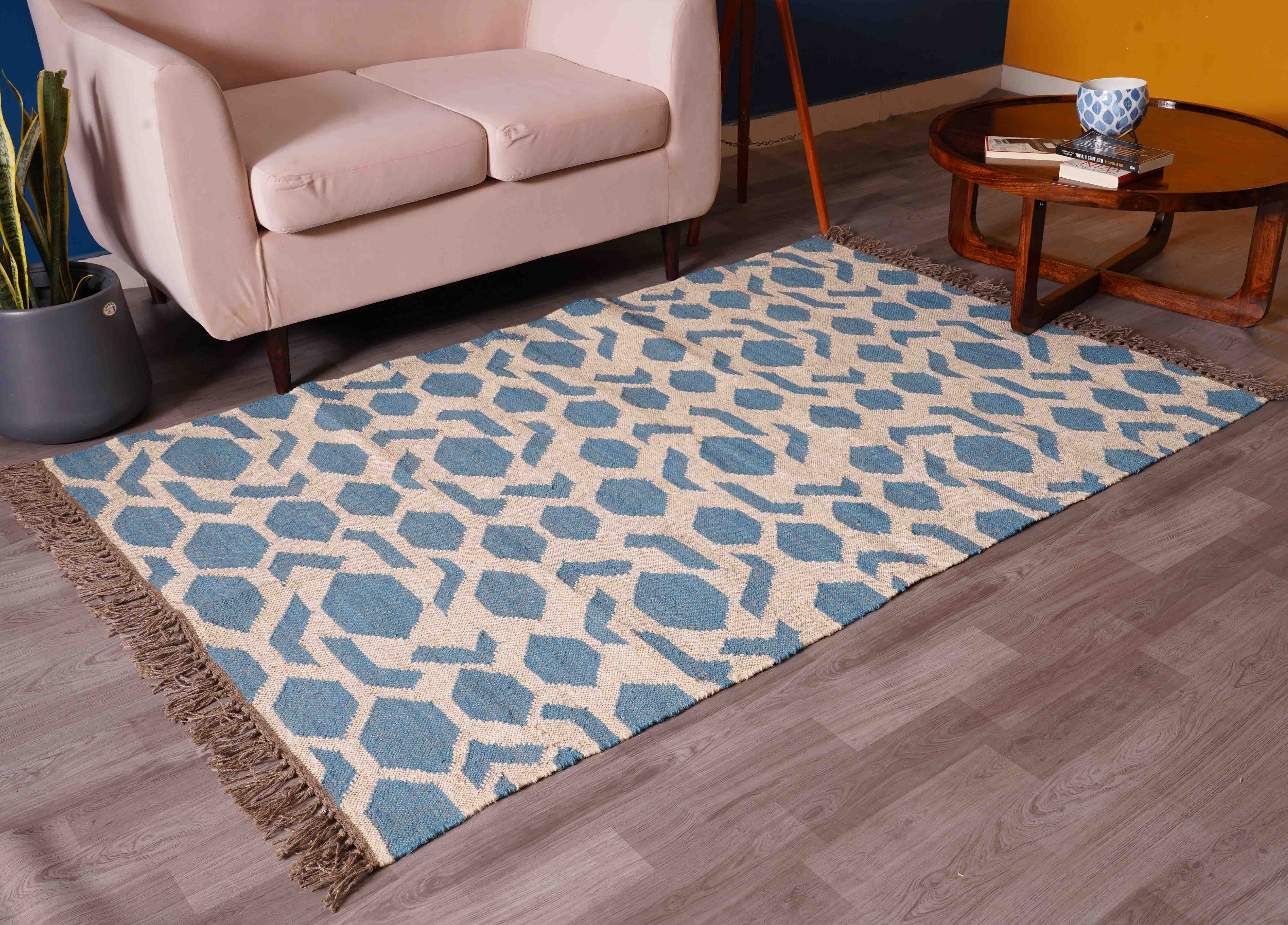 Chouhan Rugs - Wholesale Area Rug - Handwoven Wool Jute Kilim Rug Multicolor Jute Dhurrrie Rug1