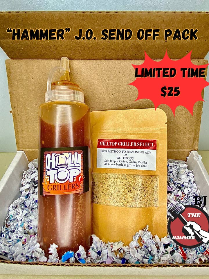“Hammer” J. O Send off Pack for wholesale by Hilltop Grill