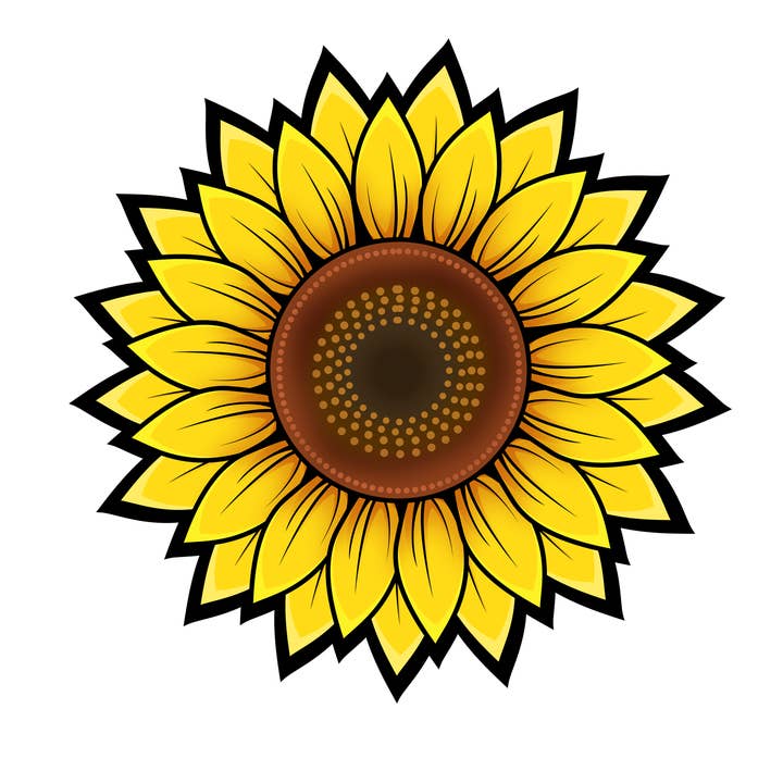 Autocolantes Mini Flor - 50 Autocolantes de Girassol por atacado de Aurora Stickers