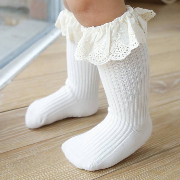 Baby/Kleinkind Spitze Rüschen rutschfeste mittlere Socken für den Großhandel von PatPat