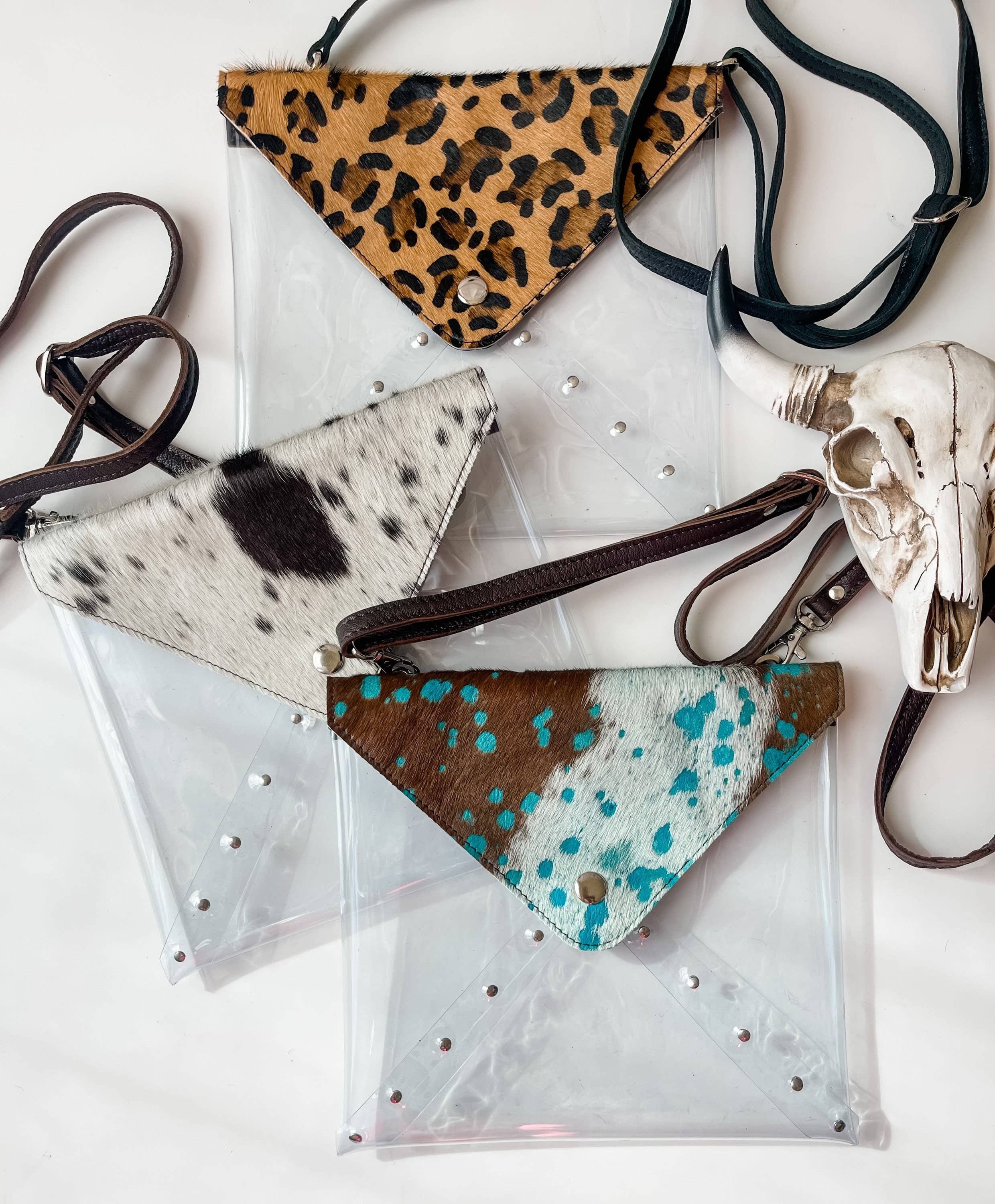 Boho Ranch Shop - Wholesale Crossbody Bag - Women's - Western Cowhide Hairon Clear Crossbody Purse7