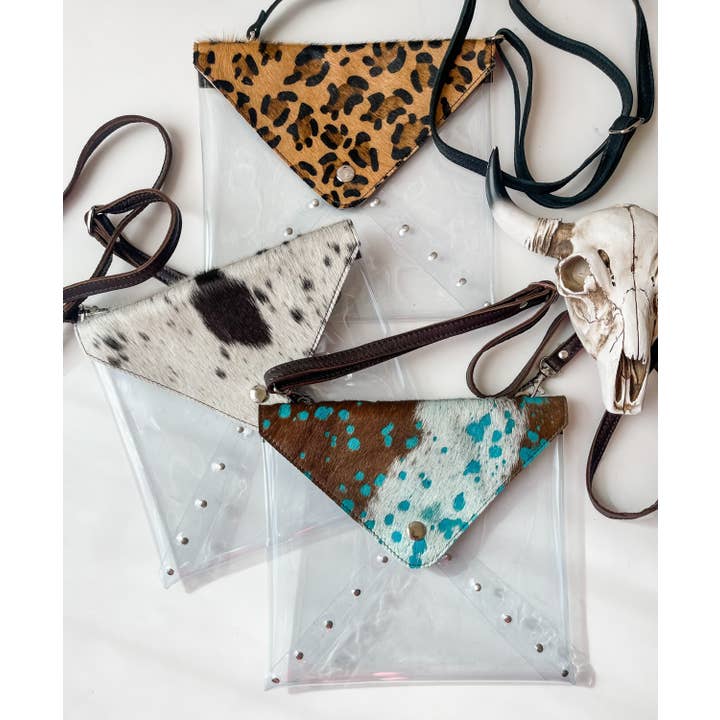 Boho Ranch Shop - Wholesale Crossbody Bag - Women's - Western Cowhide Hairon Clear Crossbody Purse7