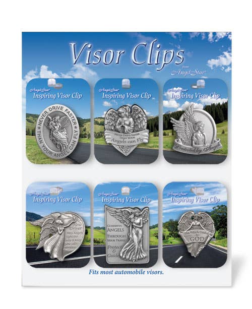 AngelStar - Wholesale Car Decorative Charm - Unisex - Metal Visor Clip 36pc Assortment