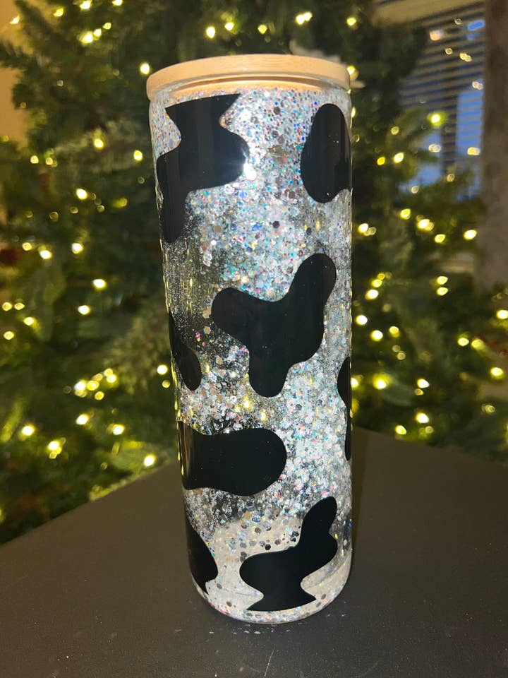Cow Print Snow Globe for wholesale by WebbLynn Design LLC.