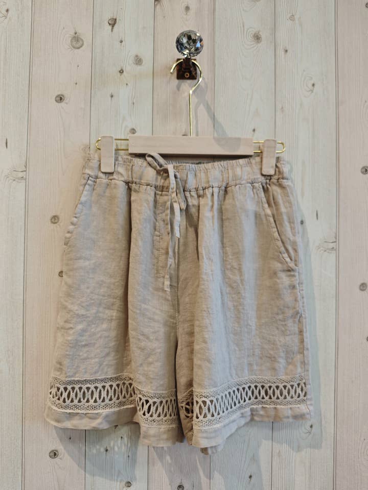 Linen & More - Wholesale Shorts - Women's - REF 17761 SHORTS LACE 100% LINEN