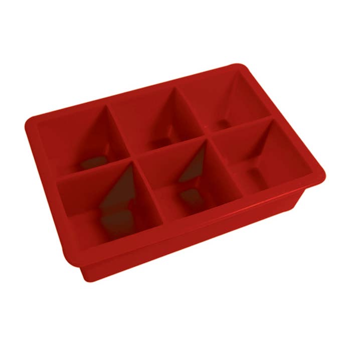 KITCHEN BASICS Ice Cube Tray Jumbo 6-Cube Silicone Red for wholesale by Port-Style Enterprises Inc.