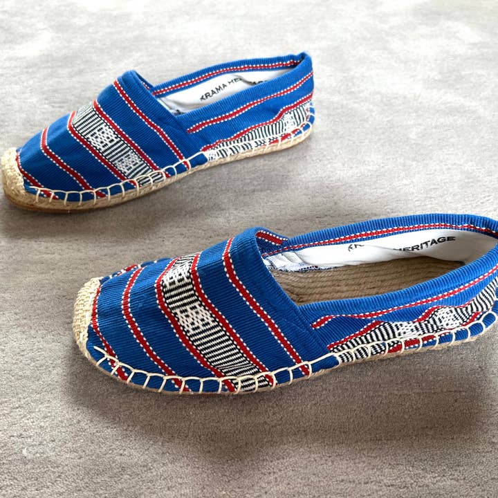 Krama Heritage - Wholesale Sandals - Women's - Ratanakiri Royal Blue Espadrilles3