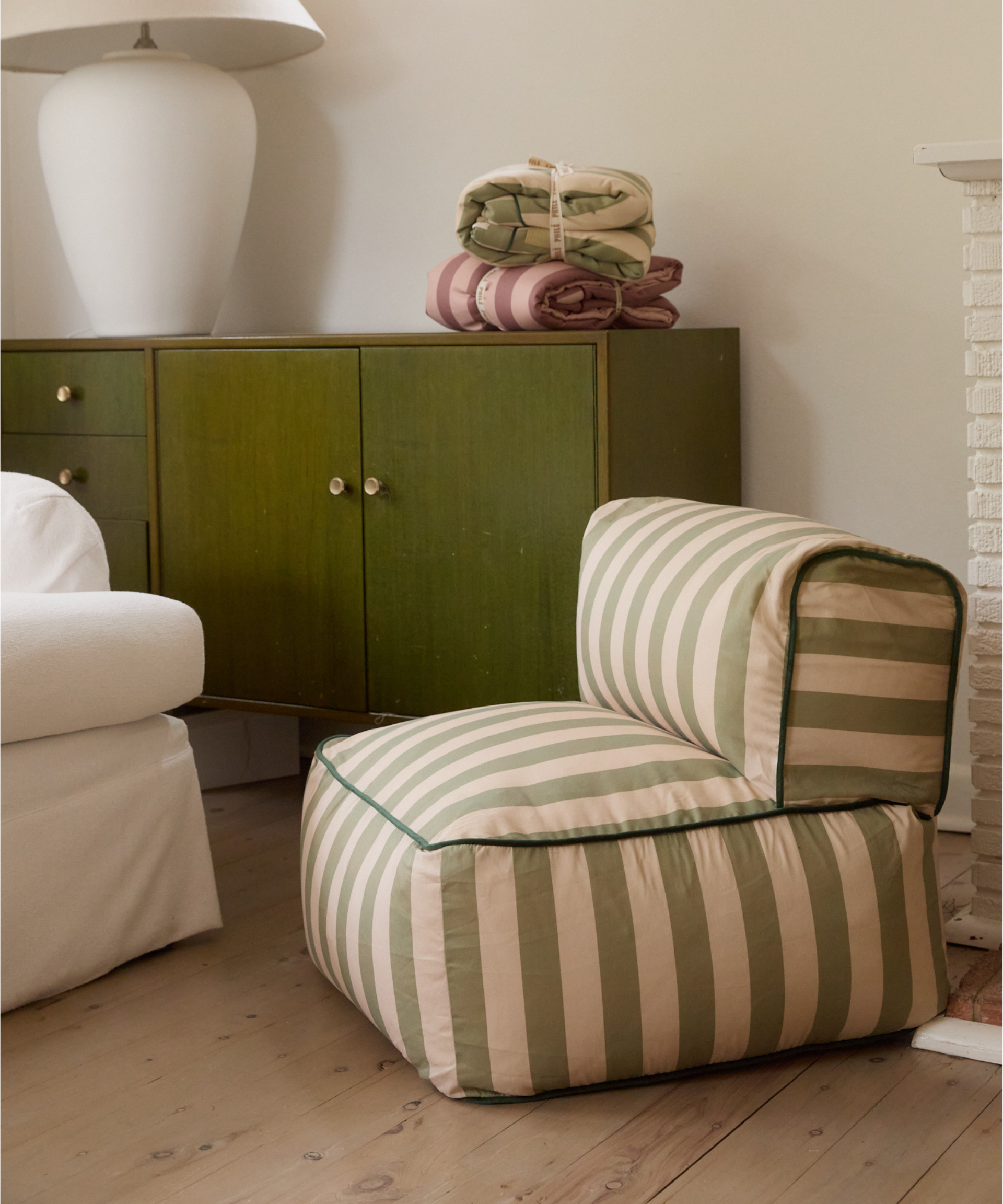 Philé - Wholesale Lounger – Baby - Striped Toddler Lounger – Green3