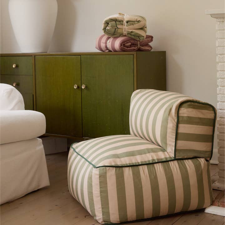 Philé - Wholesale Lounger – Baby - Striped Toddler Lounger – Green3