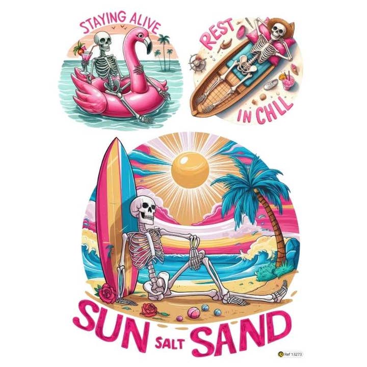 Papier de transfert Pro - Squelette rose UV2 pour la vente par Atiladecor, Artesanato Lda