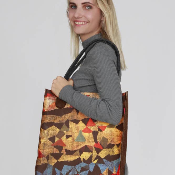 IngrossoBertoni by INCI Srl - Wholesale Tote Bag - Women's - Zumba Felt Shopper Bag City Line Anthracite Bertoni4
