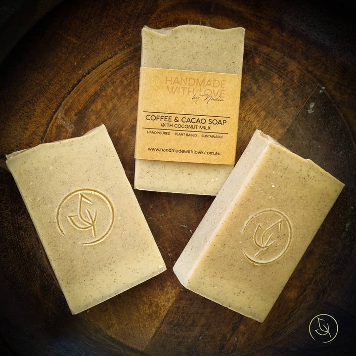 Handmade with Love by Nadia - Wholesale Bar Soap - Cacao & Coffee Soap with Coconut Milk (Exfoliating)
