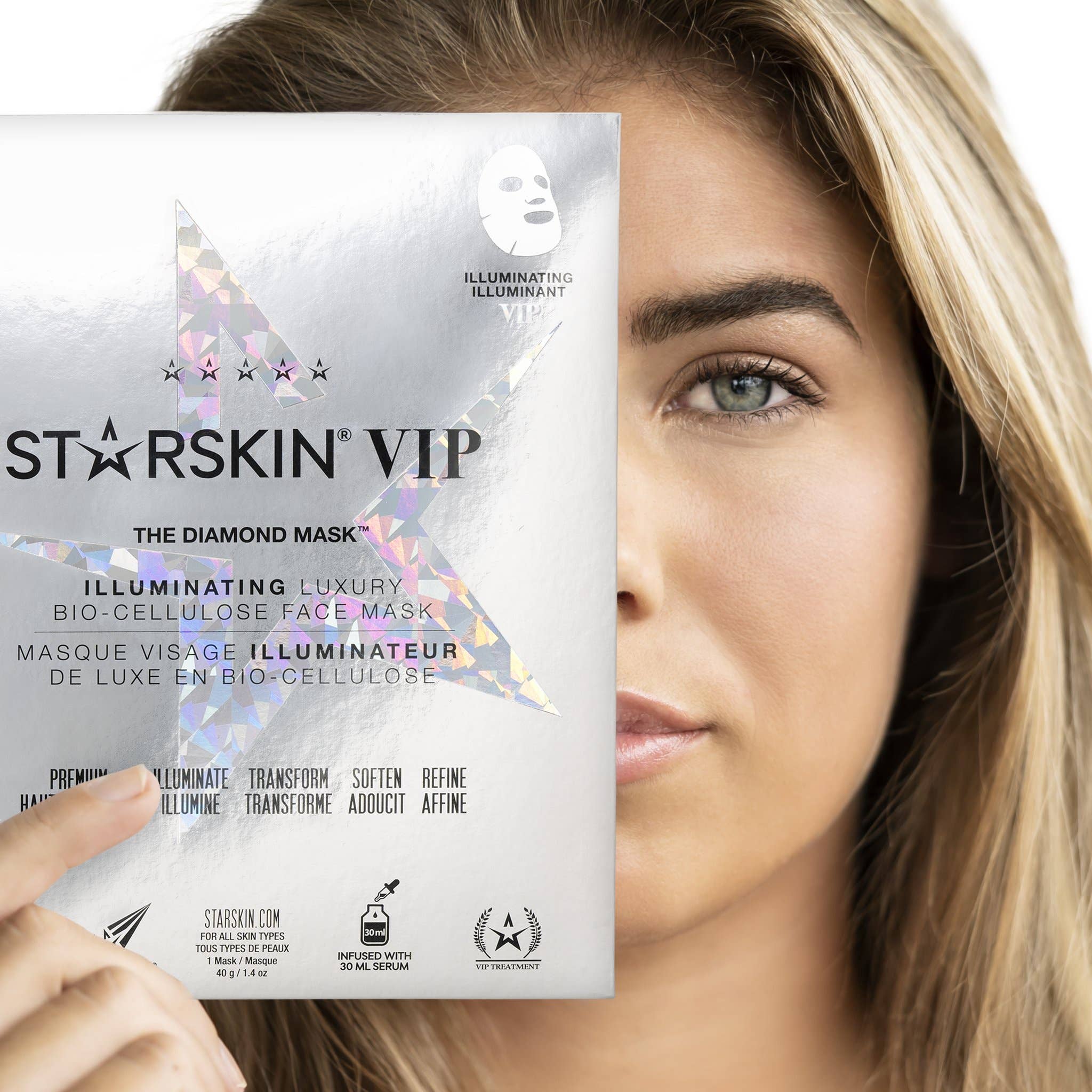 STARSKIN – wholesale Ansiktsmasker – VIP The Diamond Mask™ Upplysande Bio-Cellulosa Ansiktsmask1