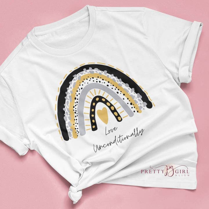 Love Unconditionally Unisex Tshirt, Rainbow Tshirt, Inspirat for wholesale by Pretty Girl Align