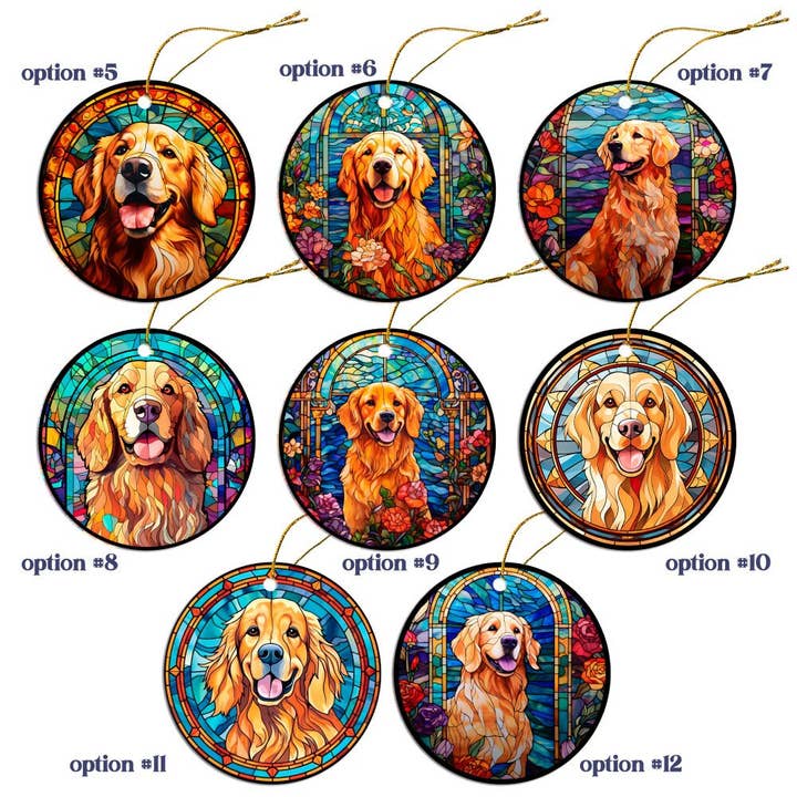 Mirage Pet Products - Wholesale Pet Collar Charm - Cat/Dog - Golden Retriever Jewelry - Stained Glass Style Necklaces, Earrings and more!