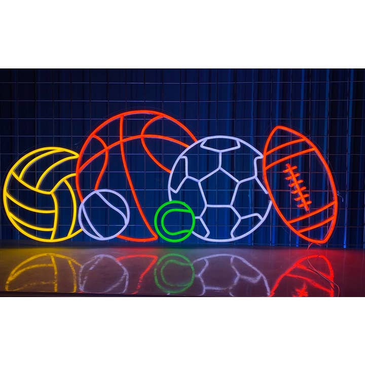 Insegna al neon per pallone da calcio, LED per pallacanestro, luce a led per sport per la vendita all'ingrosso da parte di Glow Neon