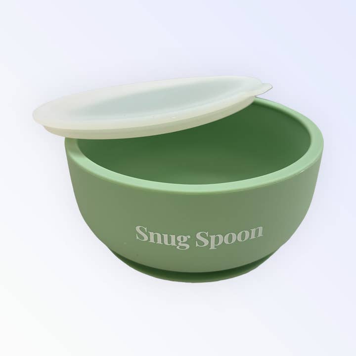 Silicone Suction Bowl with Lid for wholesale by Snug Spoon