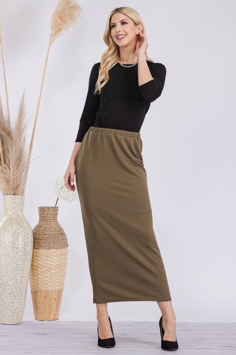 Celeste Clothing - Wholesale Skirt - Women's - CLASSSIC LONG PENCIL SKIRT IN MISSY & PLUS SIZE -CS237707