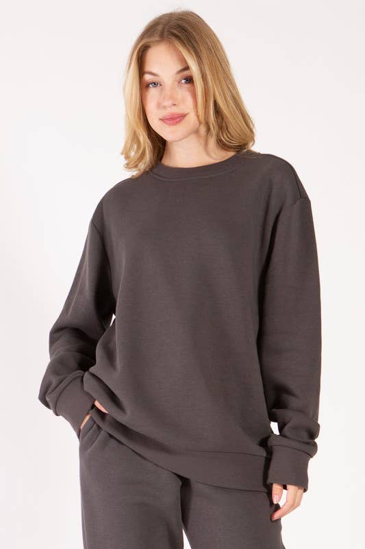 Vanilla Monkey - Vente Sweat-shirt – femme - Sweat-shirt en molleton à col rond surdimensionné1
