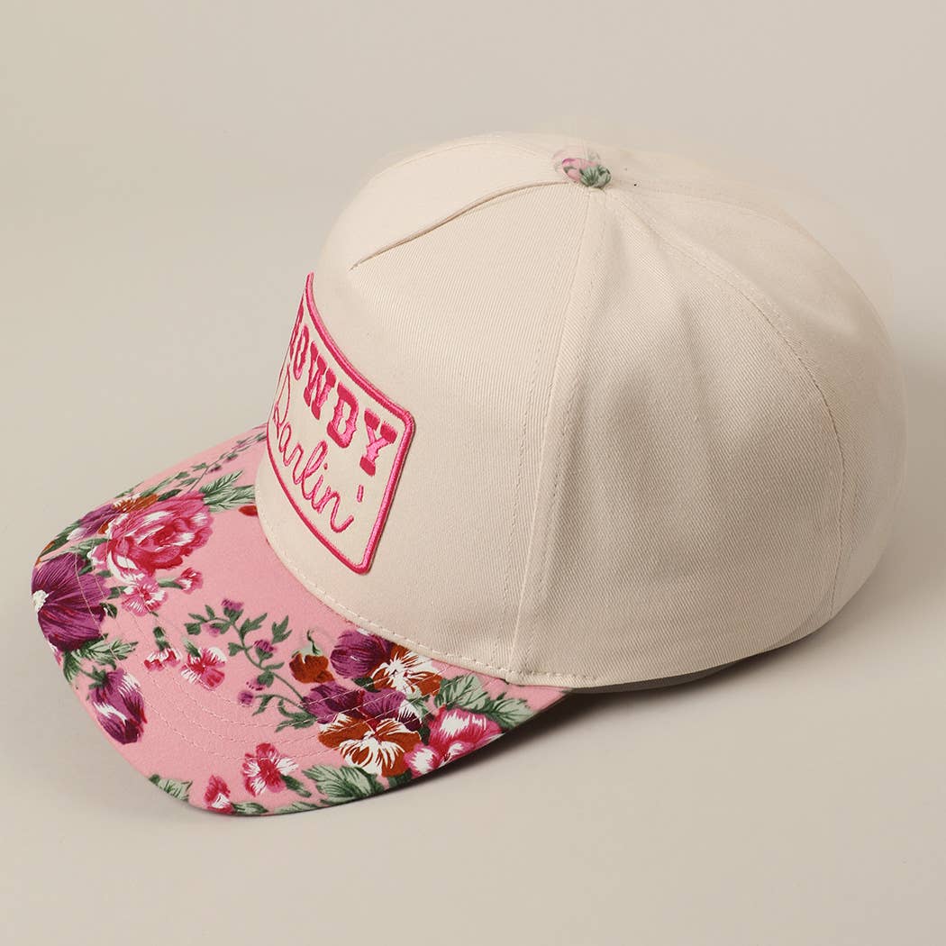 Fashion City - Wholesale Trucker Hat - Women's - HOWDY Darlin' Embroidery Patch Floral Two-Tone Hat5