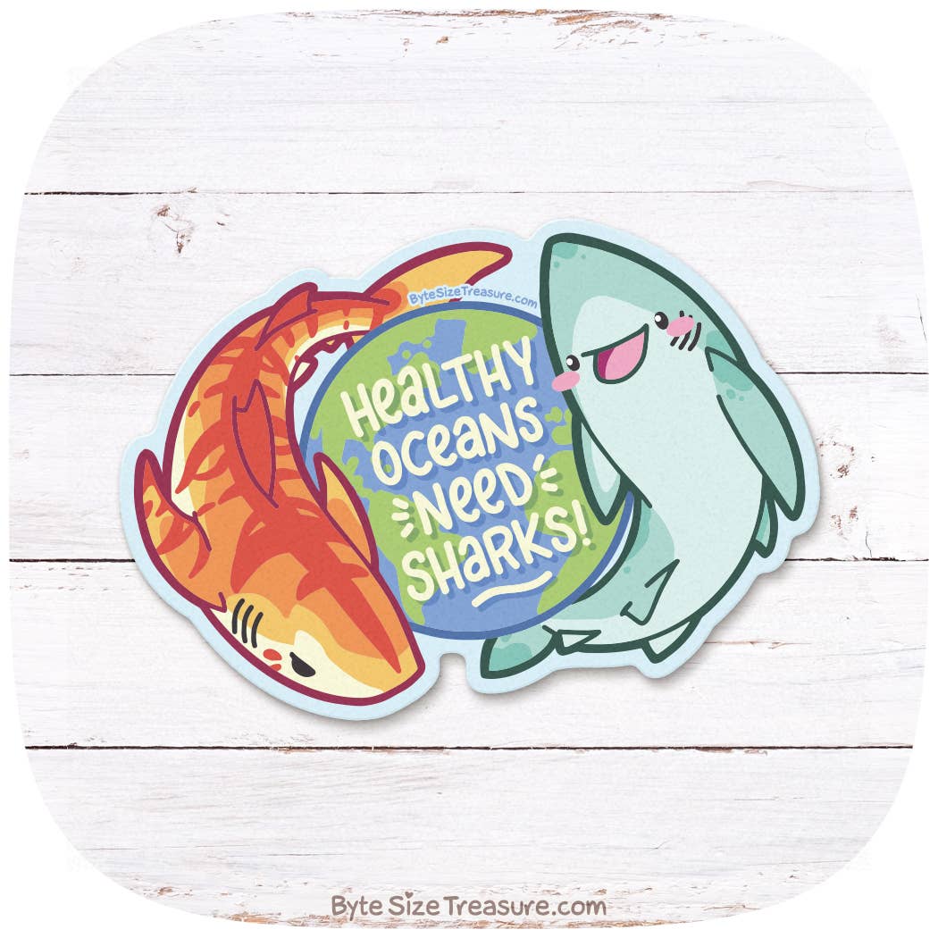Byte Size Treasure - Wholesale Sticker - Healthy Oceans Need Sharks Vinyl Sticker4