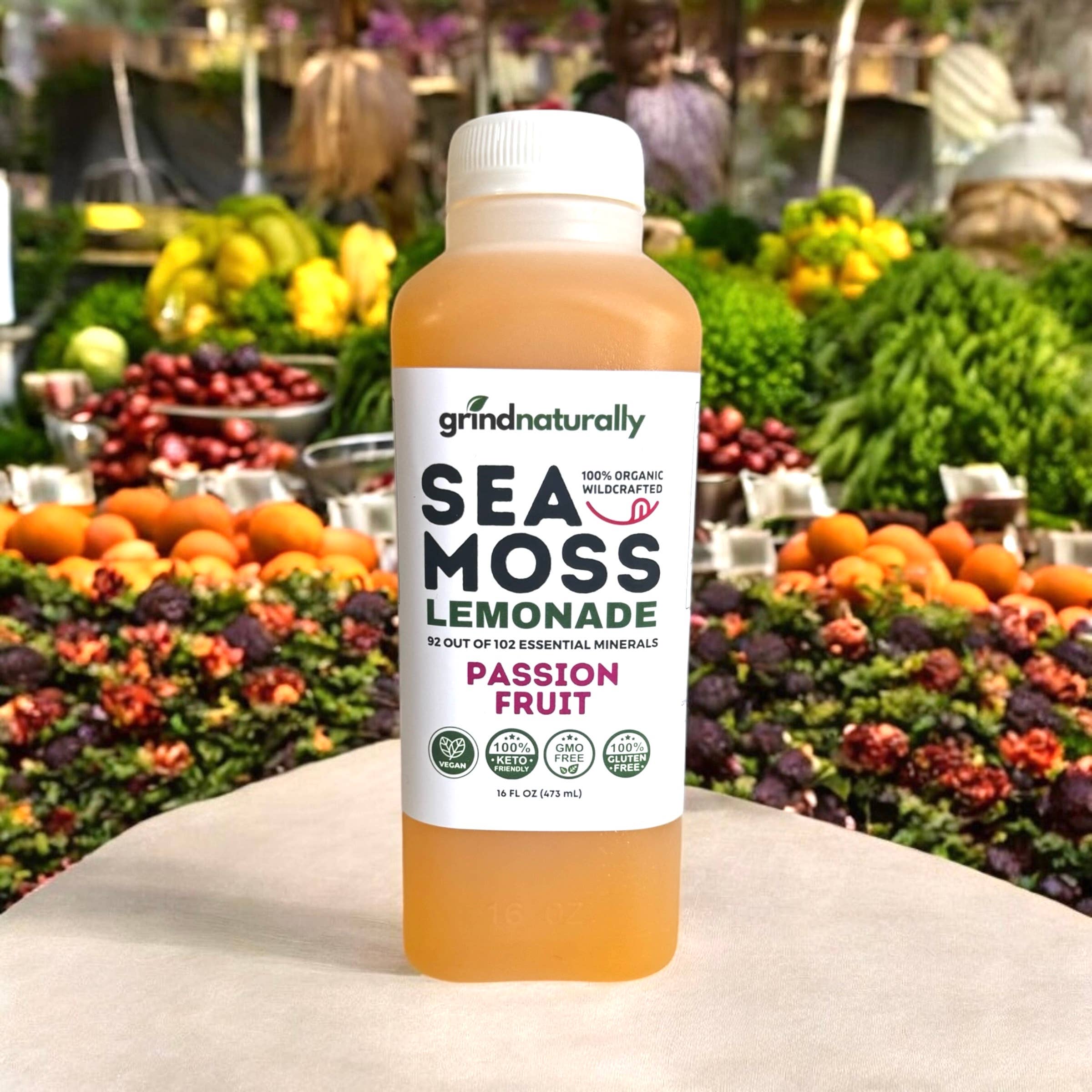 Grind Naturally Organics - Wholesale Wellness Juice/Tonic - Organic Sea Moss Lemonade - Wellness Drink (16oz)3